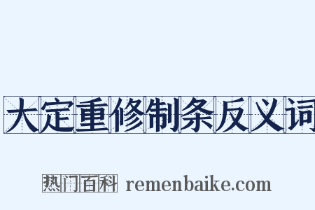 大定重修制条反义词是什么意思的图片